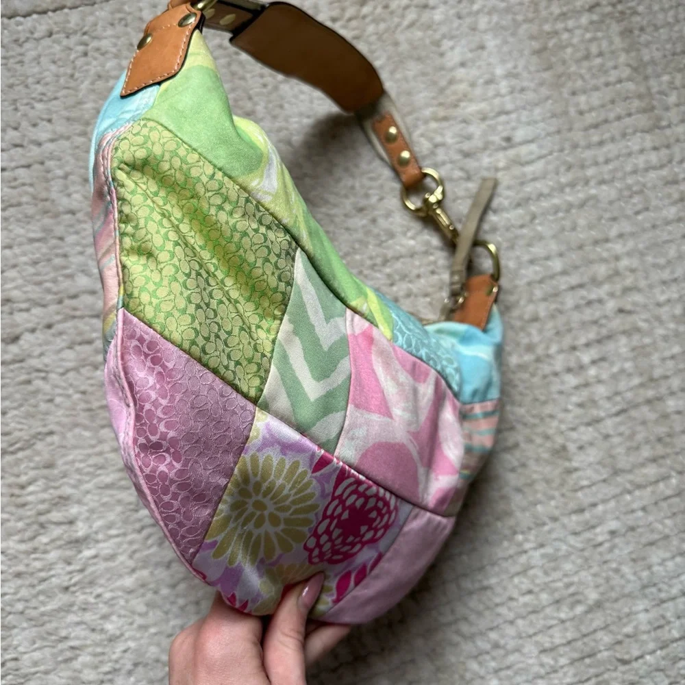 COACH Pastel Patchwork Hobo Purse Y2K - Picture 4 of 10